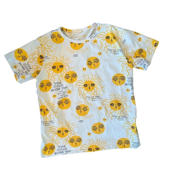 Mini Rodini Sun & Moon 100% Organic Cotton Tee 140/146 - Picture 1 of 4